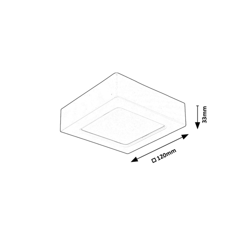 Rabalux - LED-Deckenleuchte LED/7W/230V 3000K 12x12 cm schwarz