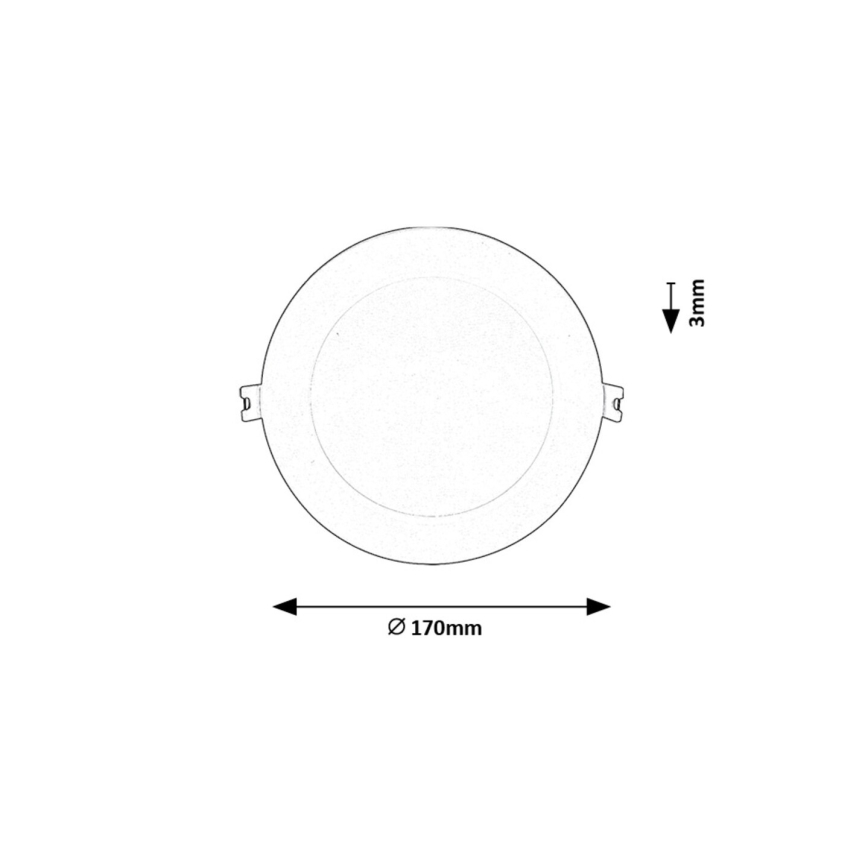 Rabalux - LED-Einbauleuchte LED/12W/230V 3000K d 17 cm weiß