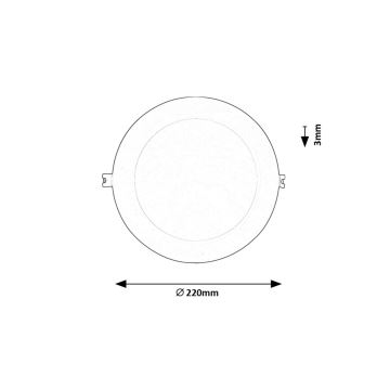 Rabalux - LED-Einbauleuchte LED/18W/230V 3000K d 22 cm weiß