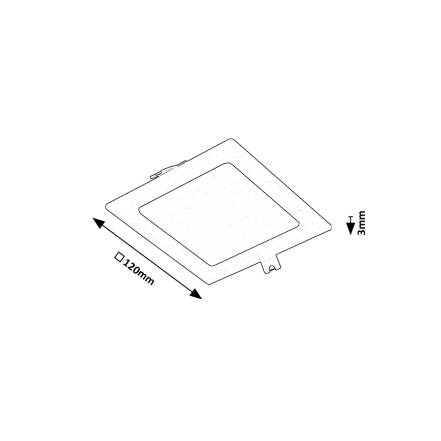 Rabalux - LED-Einbauleuchte LED/6W/230V 12x12 cm schwarz