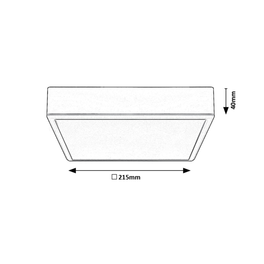 Rabalux - LED-Deckenleuchte LED/22W/230V 3000/4000/6000K 21x21 cm schwarz