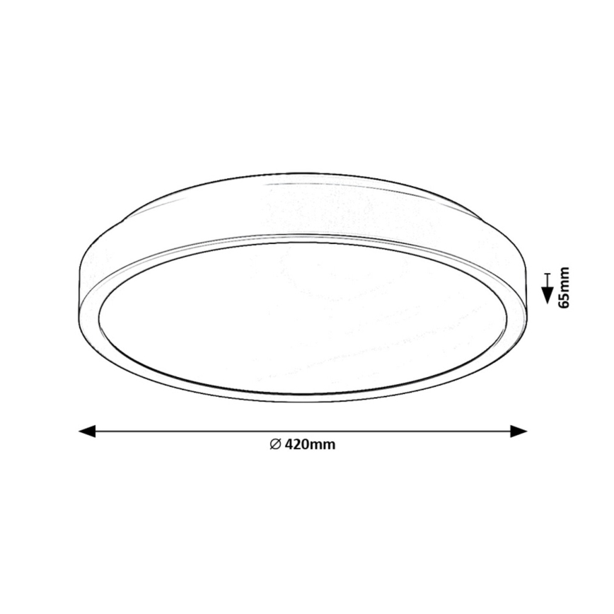 Rabalux - LED-Deckenleuchte für Badezimmer LED/48W/230V IP44 4000K d 42 cm schwarz