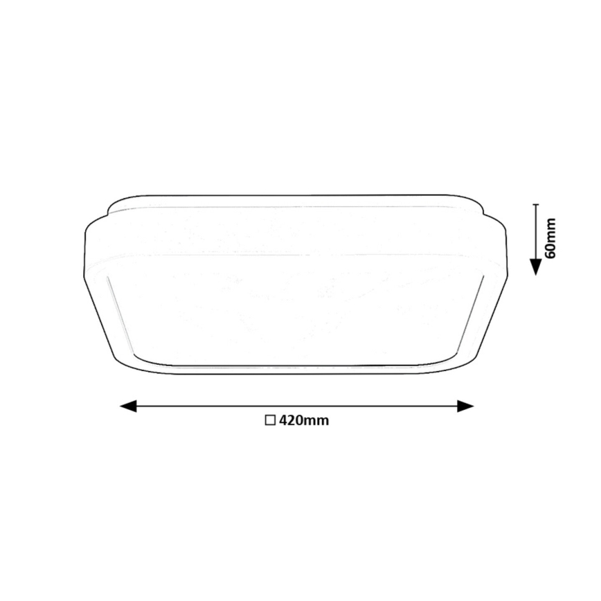 Rabalux - LED-Deckenleuchte für Badezimmer LED/48W/230V IP44 4000K 42x42 cm schwarz