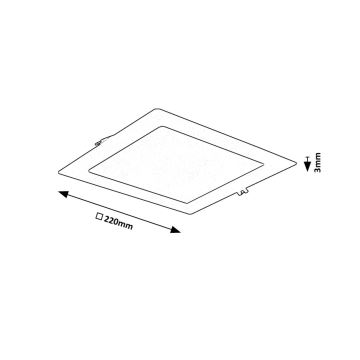 Rabalux - LED-Einbauleuchte LED/18W/230V 22x22 cm schwarz