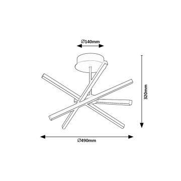 Rabalux - LED-Deckenleuchte an Stange LED/30W/230V 4000K