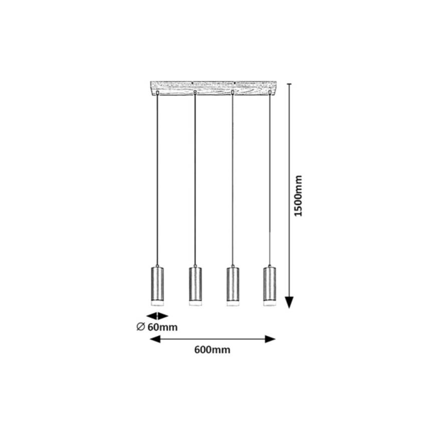 Rabalux - Hängeleuchte an Schnur 4xGU10/5W/230V Eiche