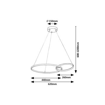 Rabalux - LED-Hängeleuchte LED/36W/230V schwarz/golden