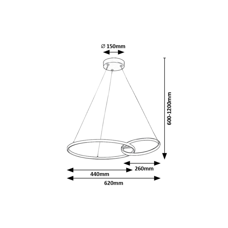 Rabalux - LED-Hängeleuchte LED/36W/230V schwarz/golden