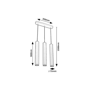 Rabalux - Hängeleuchte an Schnur 3xGU10/5W/230V