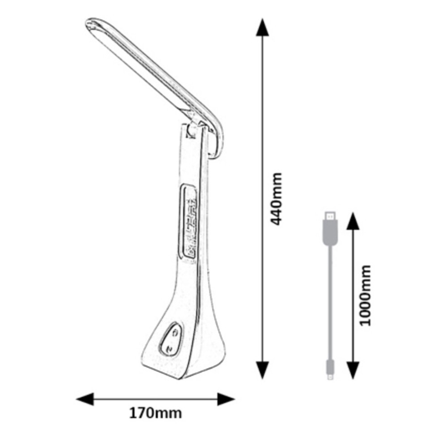 Rabalux - Dimmbare LED-Tischlampe mit Display LED/7W/5V 4000K weiß