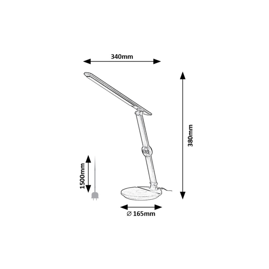 Rabalux - Dimmbare LED-Tischleuchte mit Touch-Steuerung und Display LED/9W/230V 3000/4000/6500K