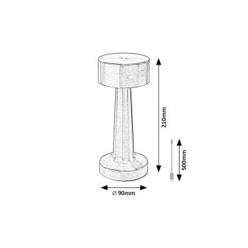 Rabalux - Aufladbare LED-Tischleuchte mit Touch-Steuerung LED/2,7W/5V 1200mAh 3000/4000/6000K golden