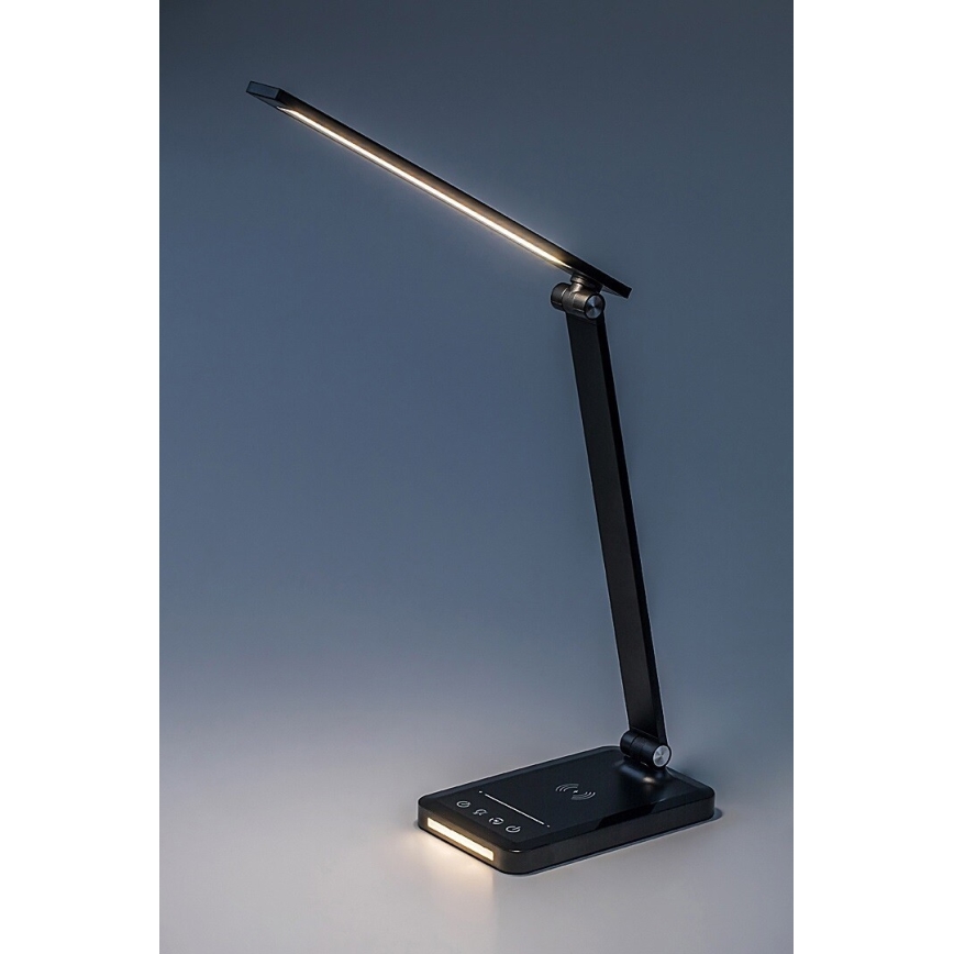 Rabalux 74213 - Dimmbare flexible LED-Tischleuchte mit kabelloser Aufladung QI und USB LED/5W/5V 3000-6500K