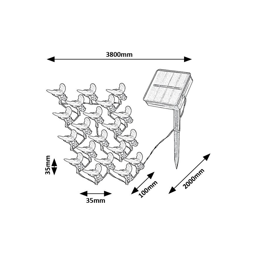 Rabalux  – LED-Solarlichterkette 20xLED/0,06W/1,2V IP44