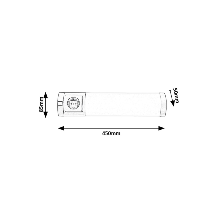 Rabalux - LED-Küchenunterbauleuchte mit Steckdose LED/5W/230V 4000K mattes Chrom