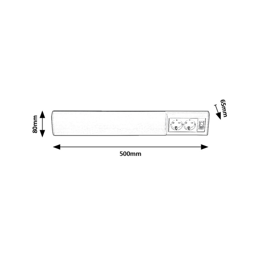 Rabalux - LED-Küchenunterbauleuchte mit 2 Steckdosen LED/10W/230V 4000K 50 cm weiß