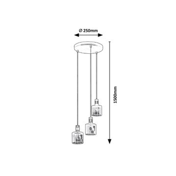 Rabalux - Kronleuchter an Schnur 3xE27/9W/230V