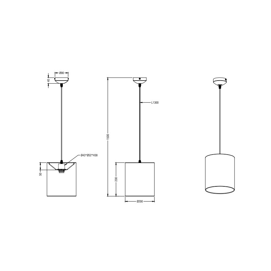 Reality - Hängeleuchte an Schnur CITY 1xE27/60W/230V glänzendes Chrom