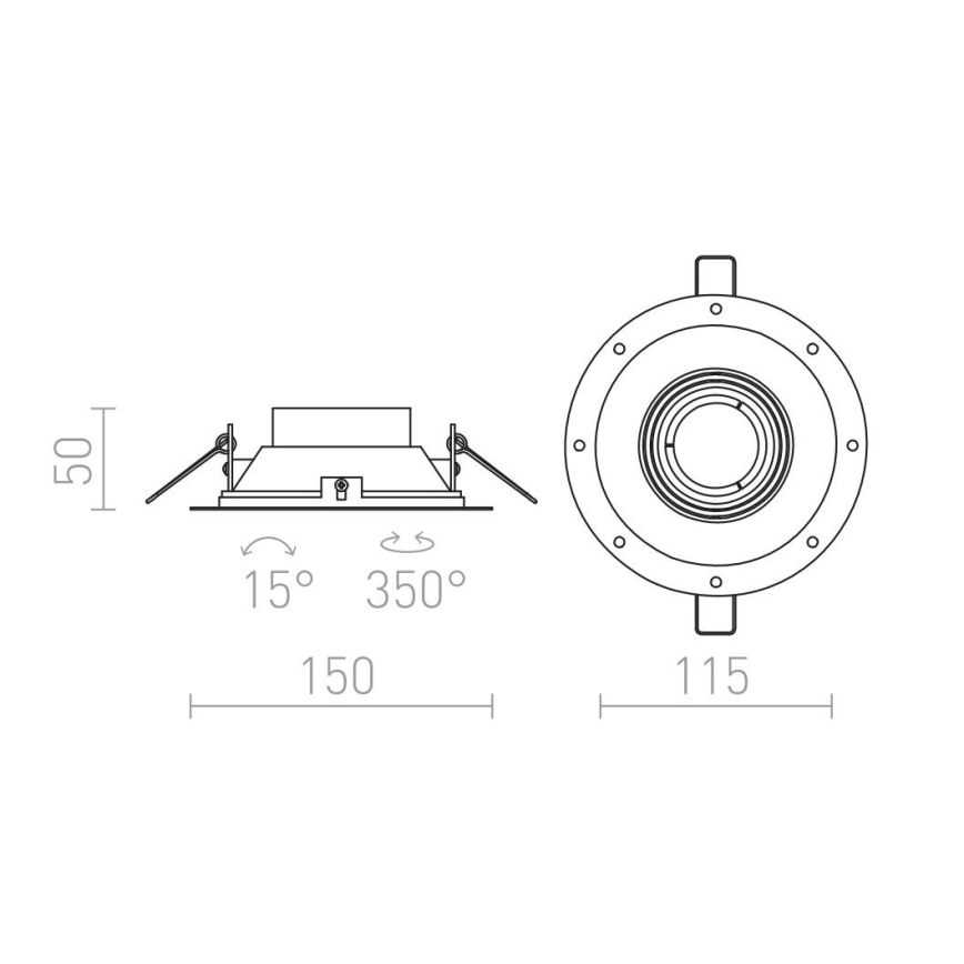 RED - Design Rendl - R12046 - Einbaubeleuchtung IPSO 1xGU10/50W/230V