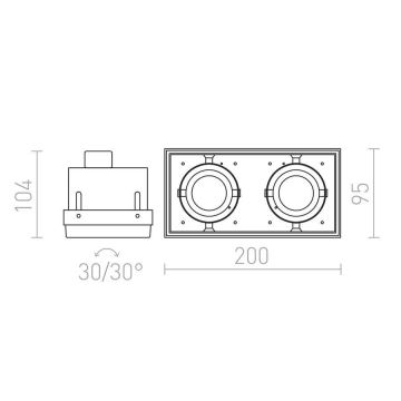 RED - Design Rendl - R12053 - Einbauleuchte ELECTRA 2xGU10/50W/230V