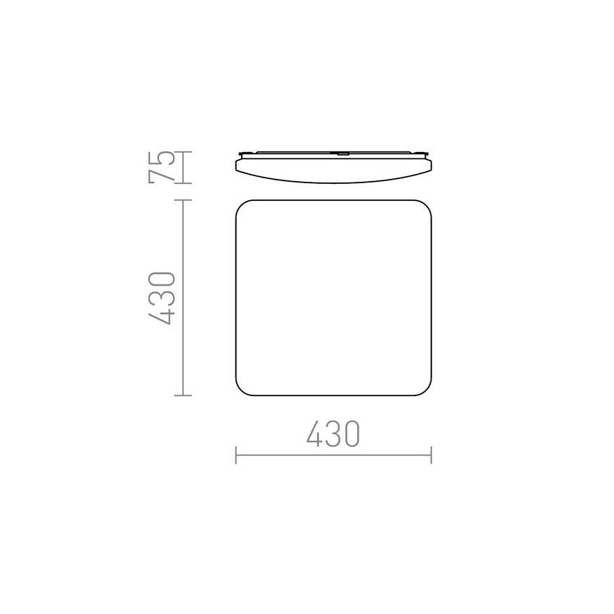 RED - Design Rendl - R12437 - LED Deckenleuchte SEMPRE LED/36W/230V Quadrat