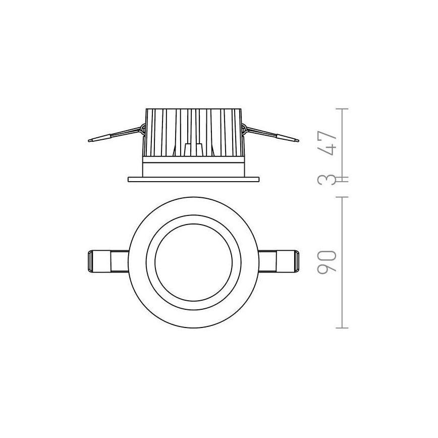 RED - Design Rendl - R12716 - LED Badezimmer-Einbauleuchte TOLEDO 8W/230V IP44