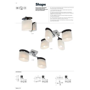 Redo 01-1029 - Aufbauleuchte SHAPE 4xE14/28W/230V