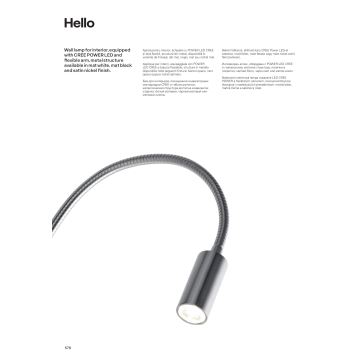 Redo 01-1194 - Flexible und kleine LED-Leuchte HELLO LED/3W/230V schwarz