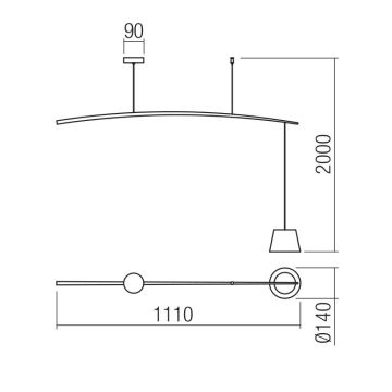 Redo 01-1497 - LED-Hängeleuchte an Schnur LOLLI LED/6W/230V weiß