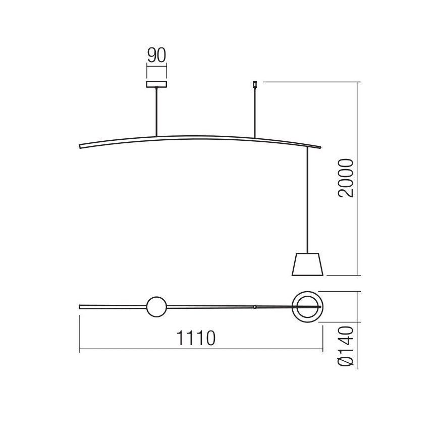 Redo 01-1497 - LED-Hängeleuchte an Schnur LOLLI LED/6W/230V weiß