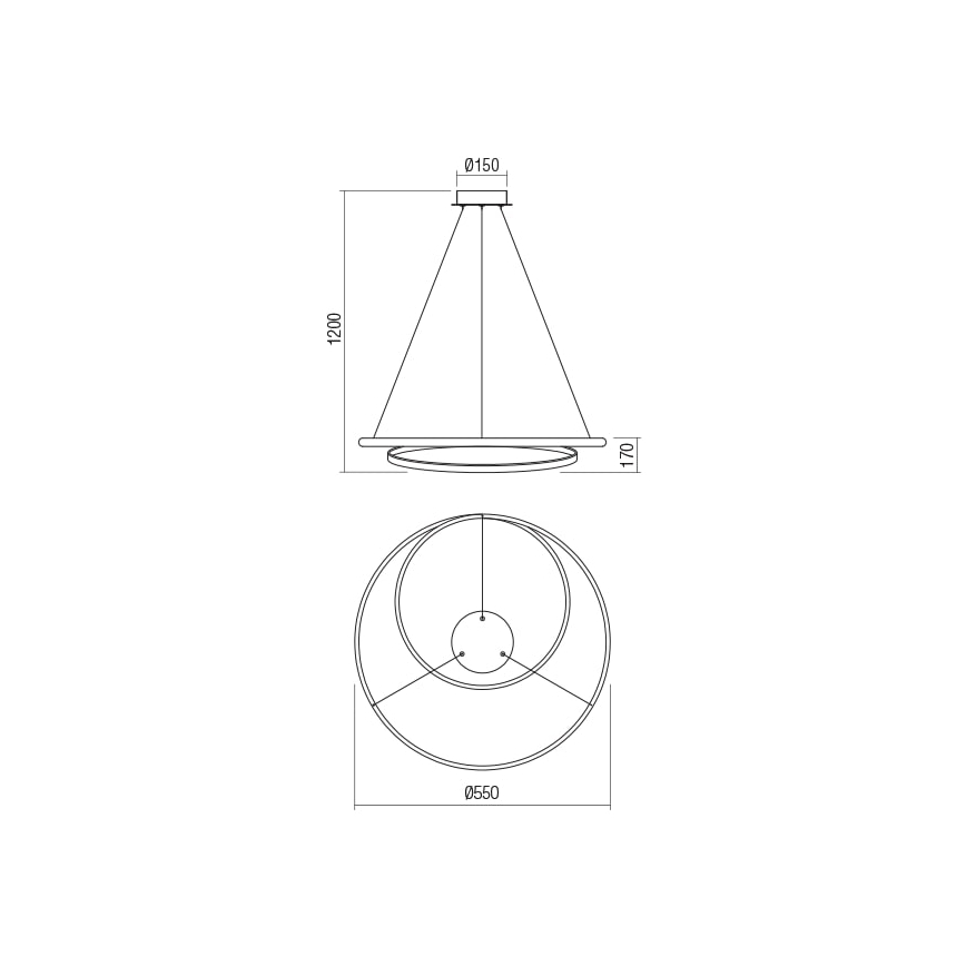 Redo 01-1793 - Dimmbare LED-Hängeleuchte an Schnur TORSION LED/29W/230V d 55 cm weiß