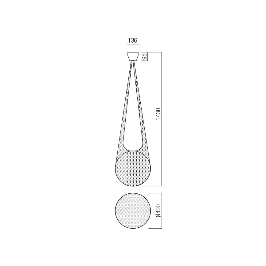 Redo 01-1974 - LED-Hängeleuchte an Schnur ALLURIA 1xE27/10W/230V d 40 cm