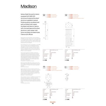 Redo 01-2033 - LED-Wandbeleuchtung MADISON 4xLED/4W/230V golden