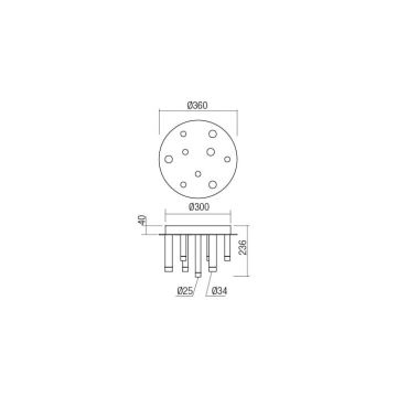 Redo 01-2039 - LED-Deckenleuchte MADISON 9xLED/4W/230V golden