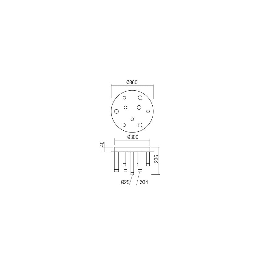 Redo 01-2042 - LED-Deckenleuchte MADISON 9xLED/4W/230V glänzendes Chrom/schwarz/kupfern