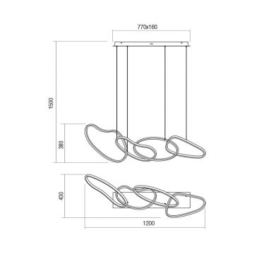 Redo 01-2596 - Dimmbare LED-Hängeleuchte an Schnur BIAS LED/87,4W/230V 3000K schwarz