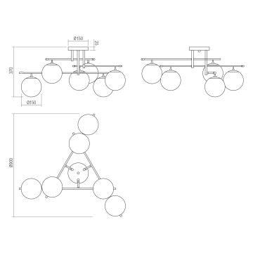 Redo 01-2948 - Deckenleuchte ESSENTIAL 6xE14/28W/230V