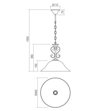 Redo 02-990 - Hängeleuchte an Kette VERSUS 1xE27/42W/230V