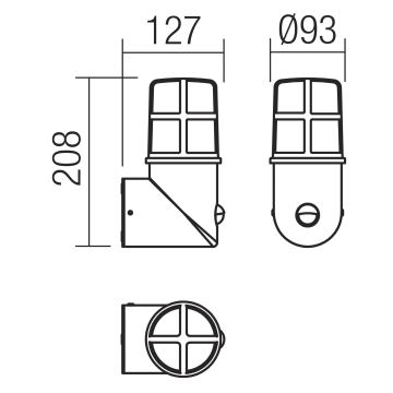 Redo 90200 - Aussen-Wandleuchte mit Sensor TRITON 1xE27/28W/230V IP54 Kupfer