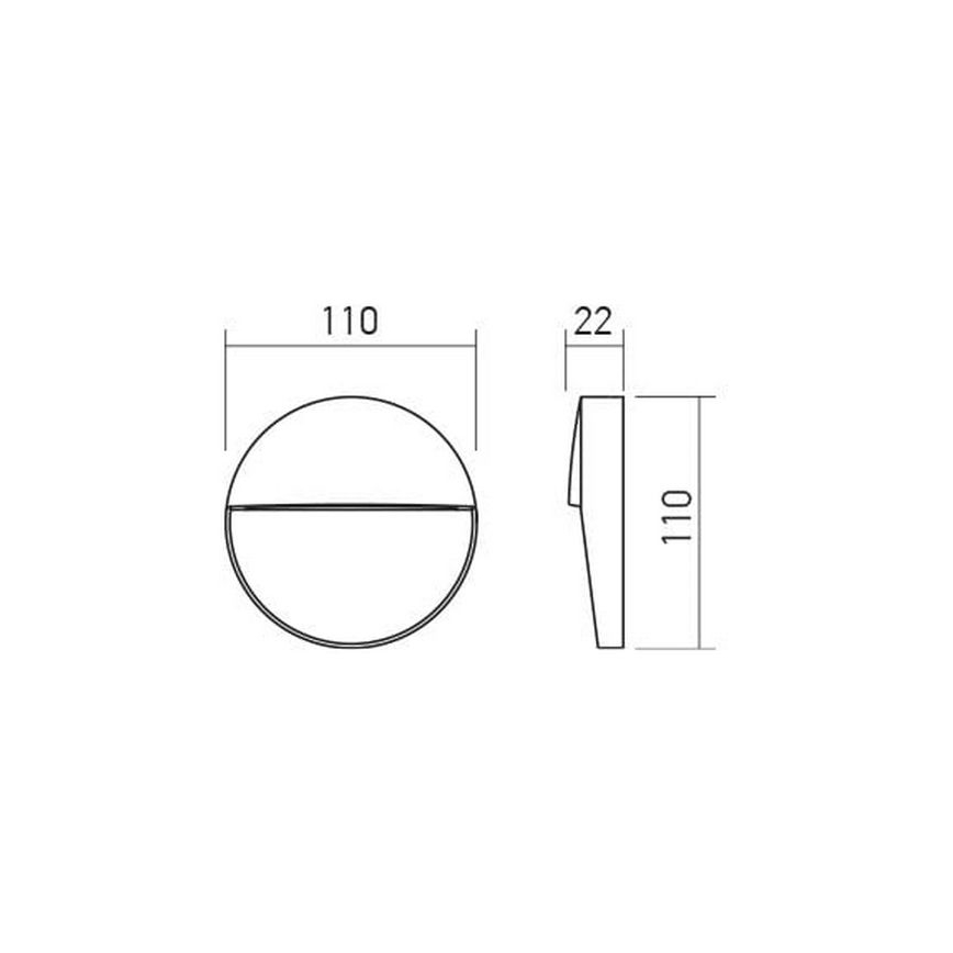 Redo 90472 - LED-Wandleuchte für den Außenbereich LANDER LED/3W/230V IP54 weiß