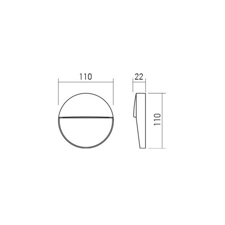 Redo 90473 - LED-Wandleuchte für den Außenbereich LANDER LED/3W/230V IP54 anthrazit