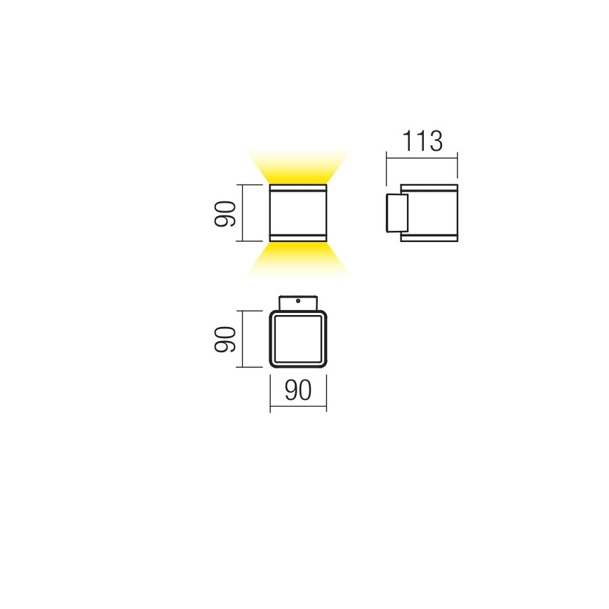 Redo 9065 - LED Auβen-Wandbeleuchtung BETA 2xLED/6W/230V IP54