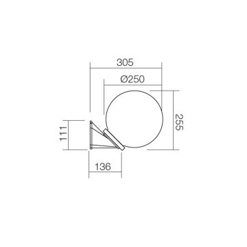 Redo 9872 - Außenwandbeleuchtung SFERA 1xE27/42W/230V IP44 braun