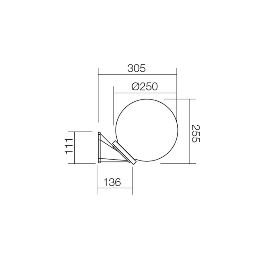 Redo 9873 - Außenwandbeleuchtung SFERA 1xE27/42W/230V IP44 weiß