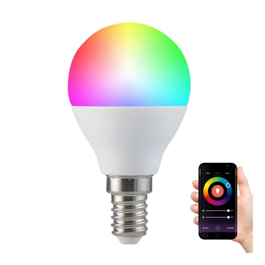 RGB LED dimmbare Glühbirne G45 E14/5,5W/230V 3000-6500K Wi-fi Tuya