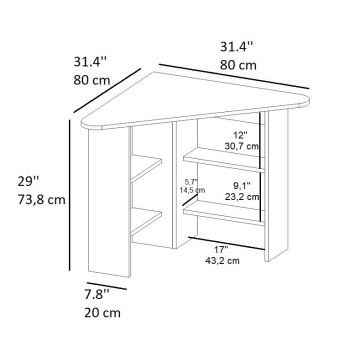 Schreibtisch CORNER 73,8x80 cm weiß