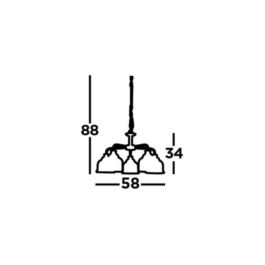 Searchlight - Kronleuchter an Kette BISTRO 5xE27/60W/230V Messing