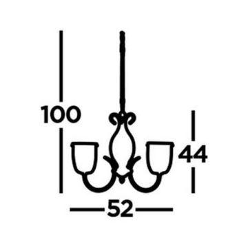 Searchlight - Kronleuchter an Kette SILHOUETTE 3xE14/60W/230V Messing