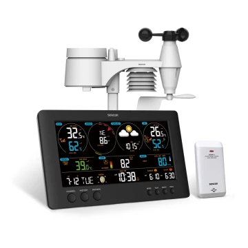 Sencor - Professionelle Wetterstation mit LCD-Farbdisplay 1xCR2032 Wi-Fi