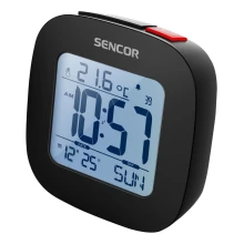 Sencor - Wecker mit LCD-Anzeige und Thermometer 2xAAA schwarz